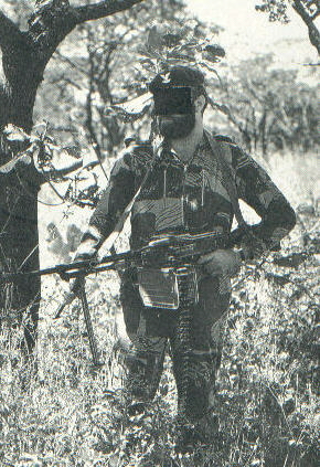 Selous Scout armed with a soviet PK MG.