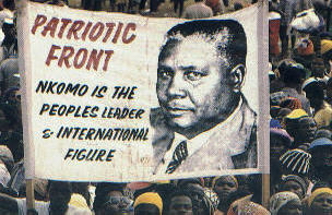 Nkomo was defeated by Robert Mugabe, but later joined as a cabinet minister.