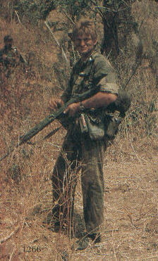 A Selous scout, amazingly in trousers and not bush shorts.